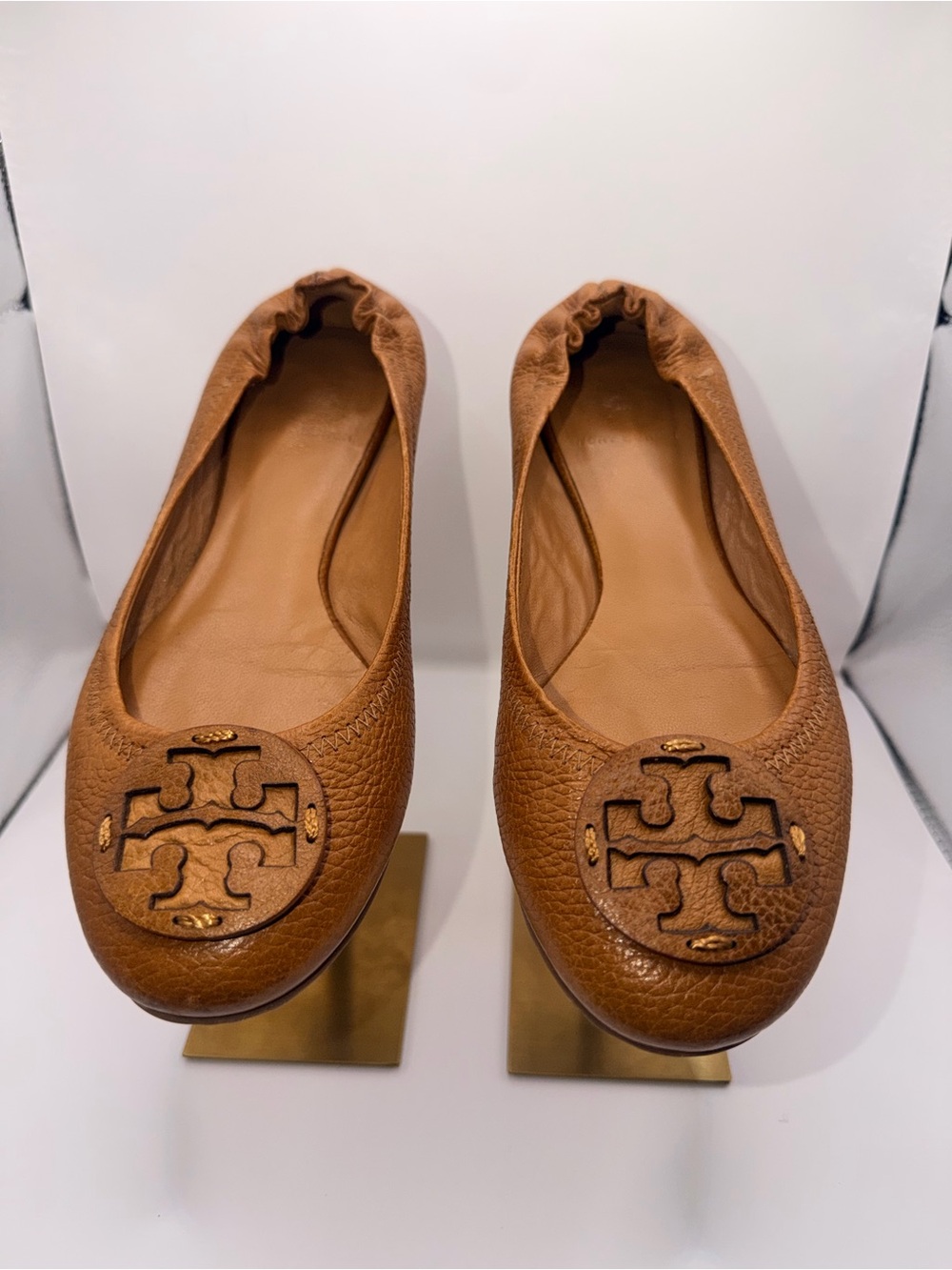 Tory Burch Tan Leather Ballet Flats